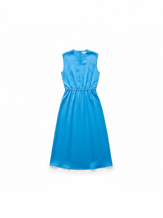 Senso - ESENZA blauwe jurk v-hals satijn