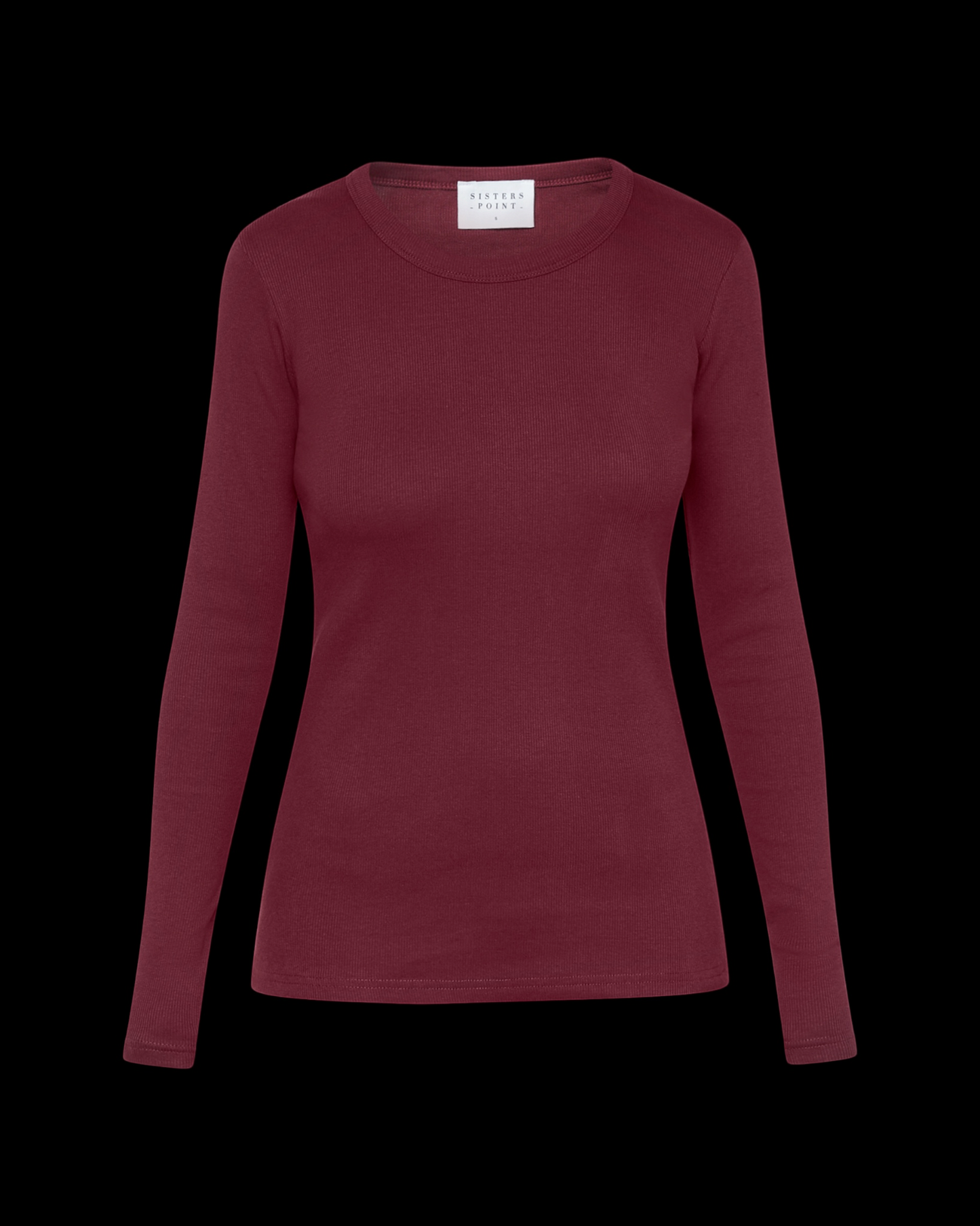 Sisters Point EIKE-LS Bordeaux T-shirt met Lange Mouwen