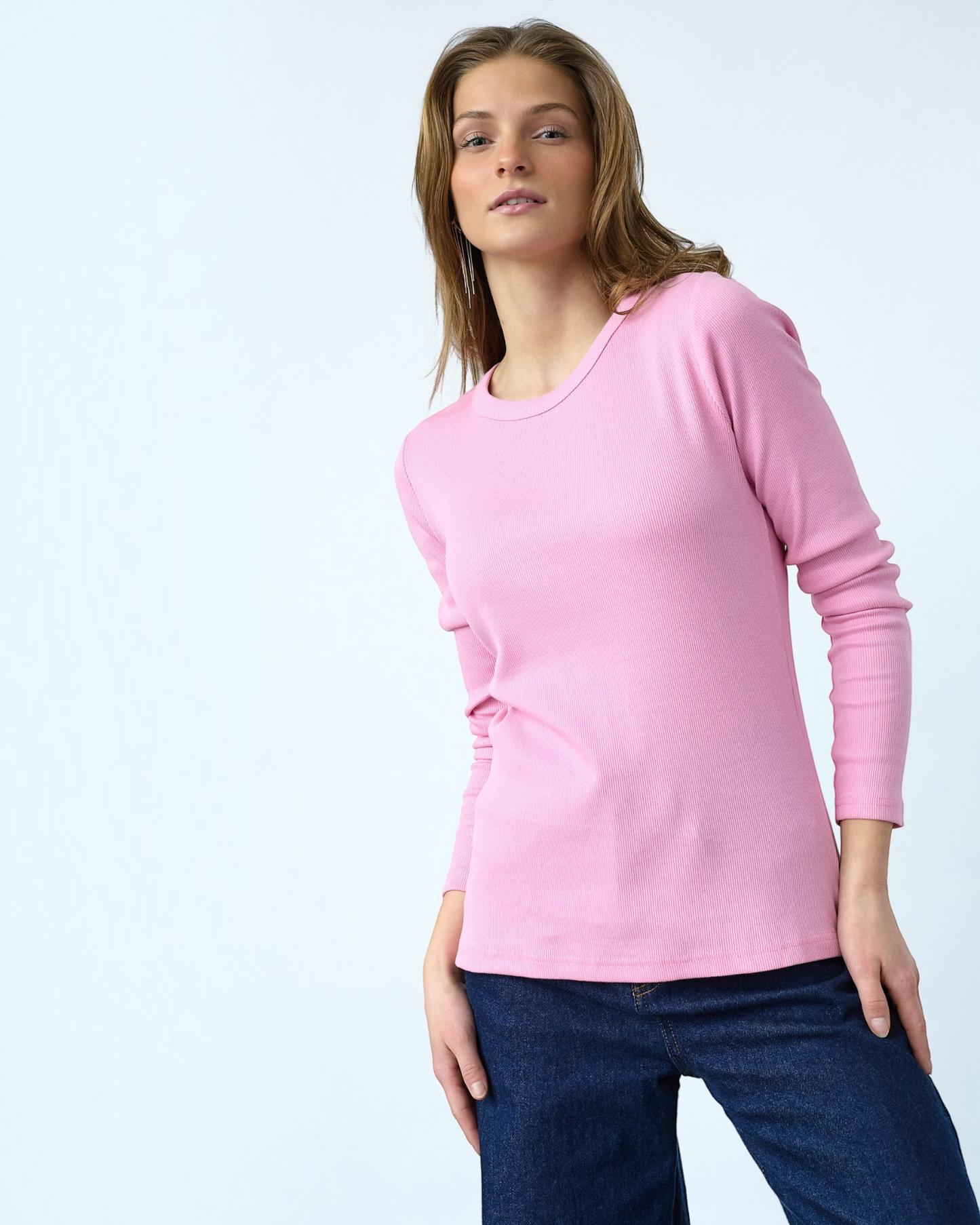 Sisters Point EIKE-LS Roze T-shirt met Lange Mouwen