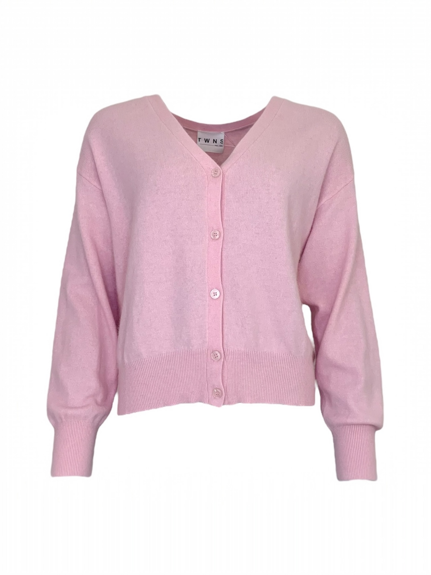 Twns The Label - gilet ASPEN v-hals met knopen - baby pink