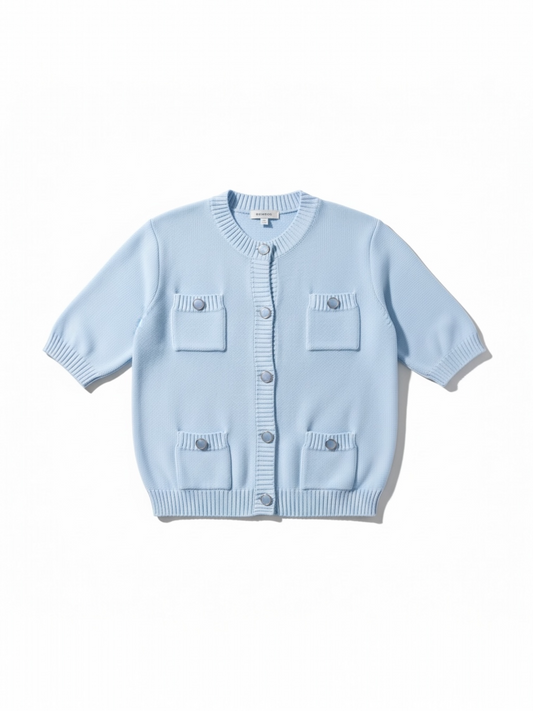 Oui - gilet lichtblauw met knopen