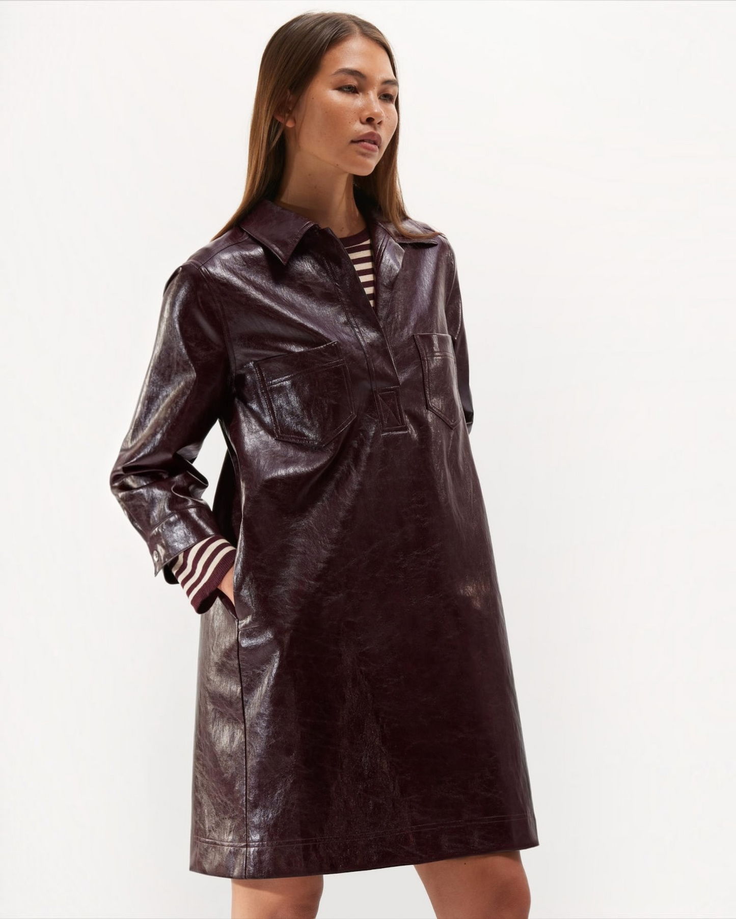 Senso Alora kleed bordeaux in lederlook