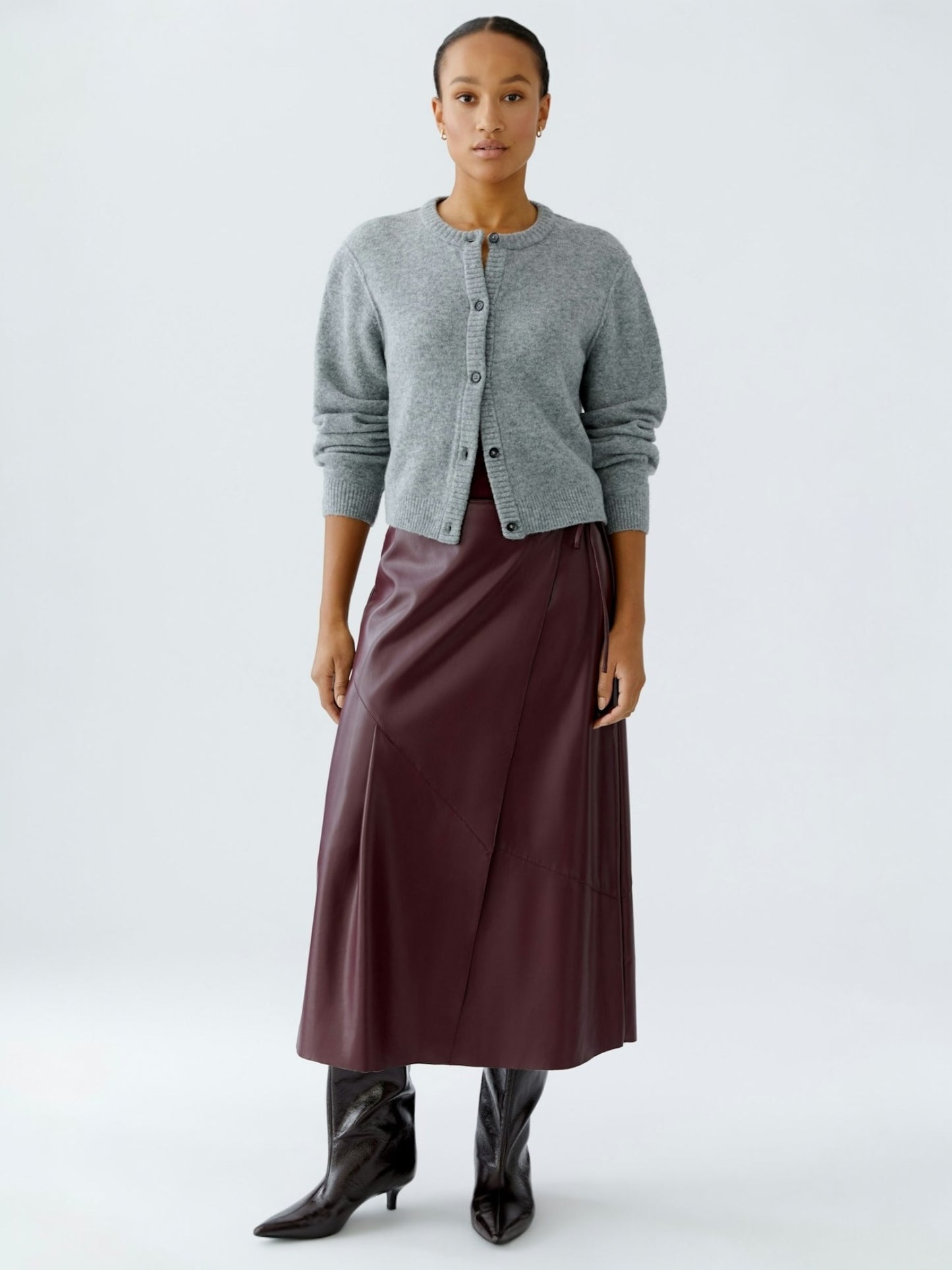 Oui - gilet ILAYA grijs met knopen