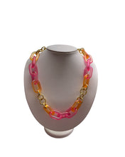 Afbeelding in Gallery-weergave laden, Korte ketting DEWIKI fuchsia-oranje - Les Cordes
