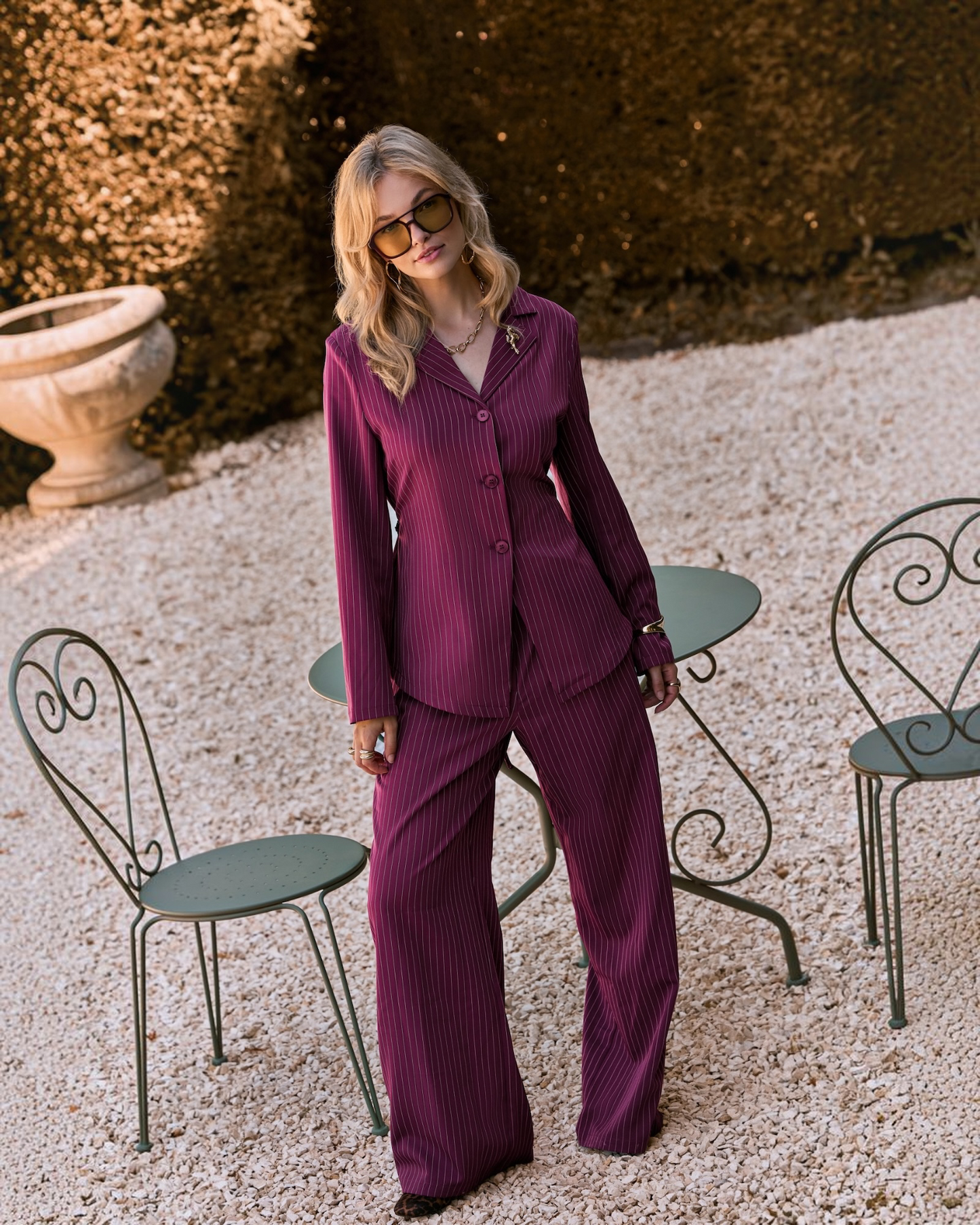 Ydence Blazer Rebecca Plum – pinstripe damesblazer