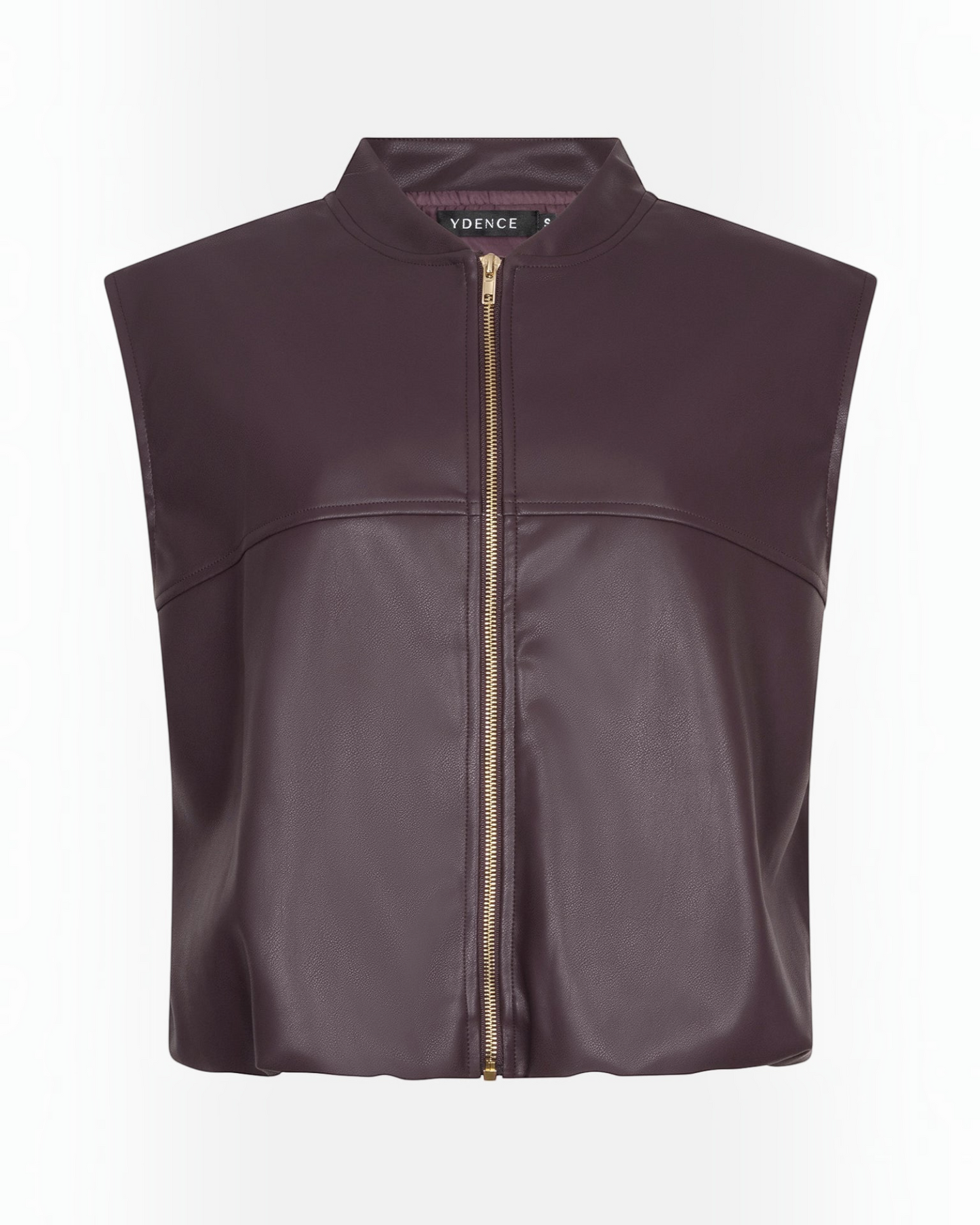 Ydence Gilet Inez Aubergine | Dames Gilet Imitatieleer