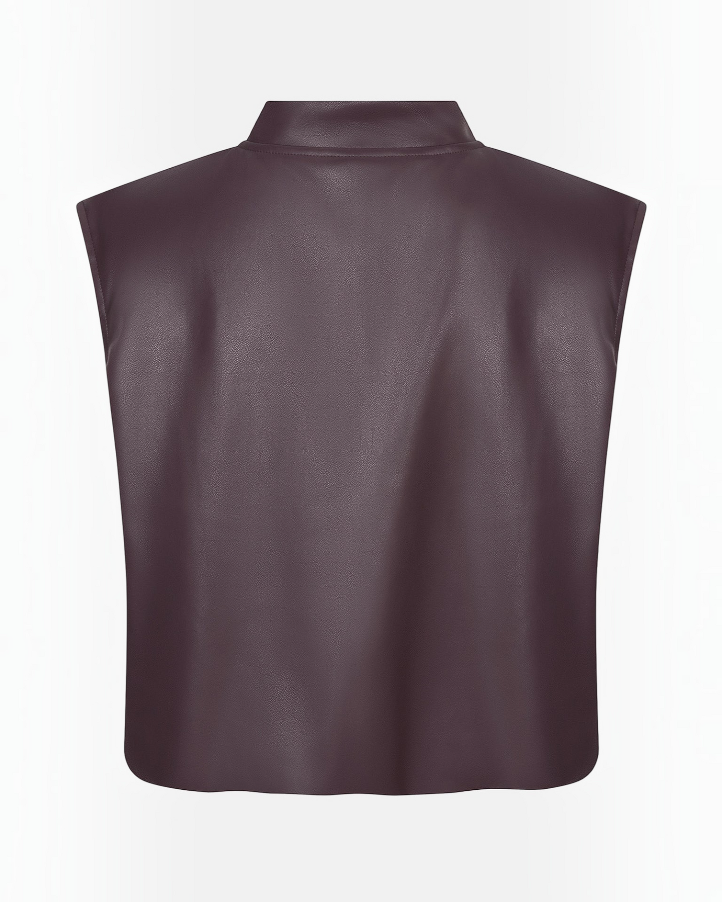 Ydence Gilet Inez Aubergine | Dames Gilet Imitatieleer