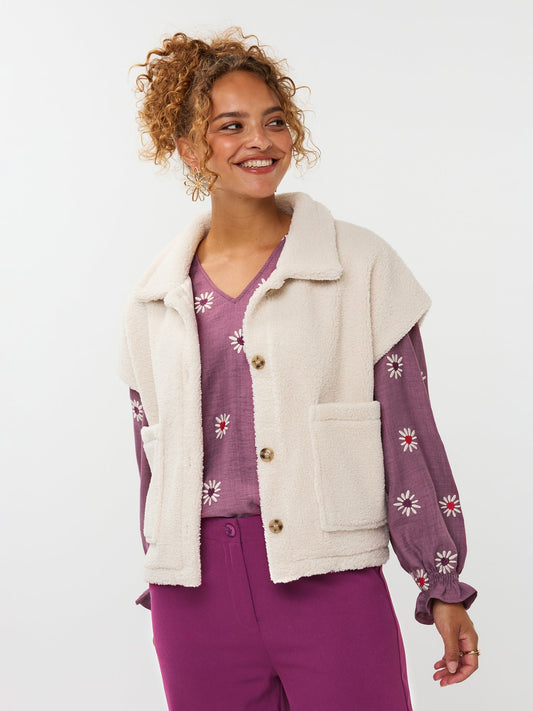 Ydence- gilet REJOU | ECRU