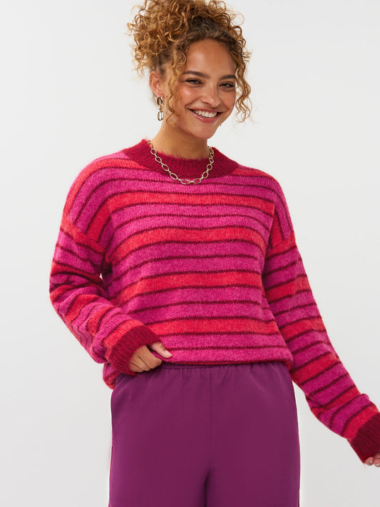 Ydence - KNITTED SWEATER ARIA | FUCHSIA/RED