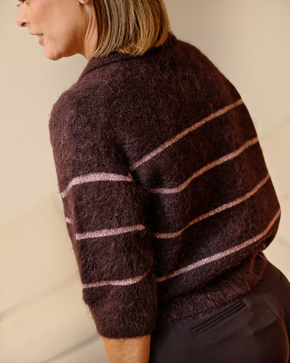 Beaumont Helene Pullover Plum – alpaca damestrui met lurex