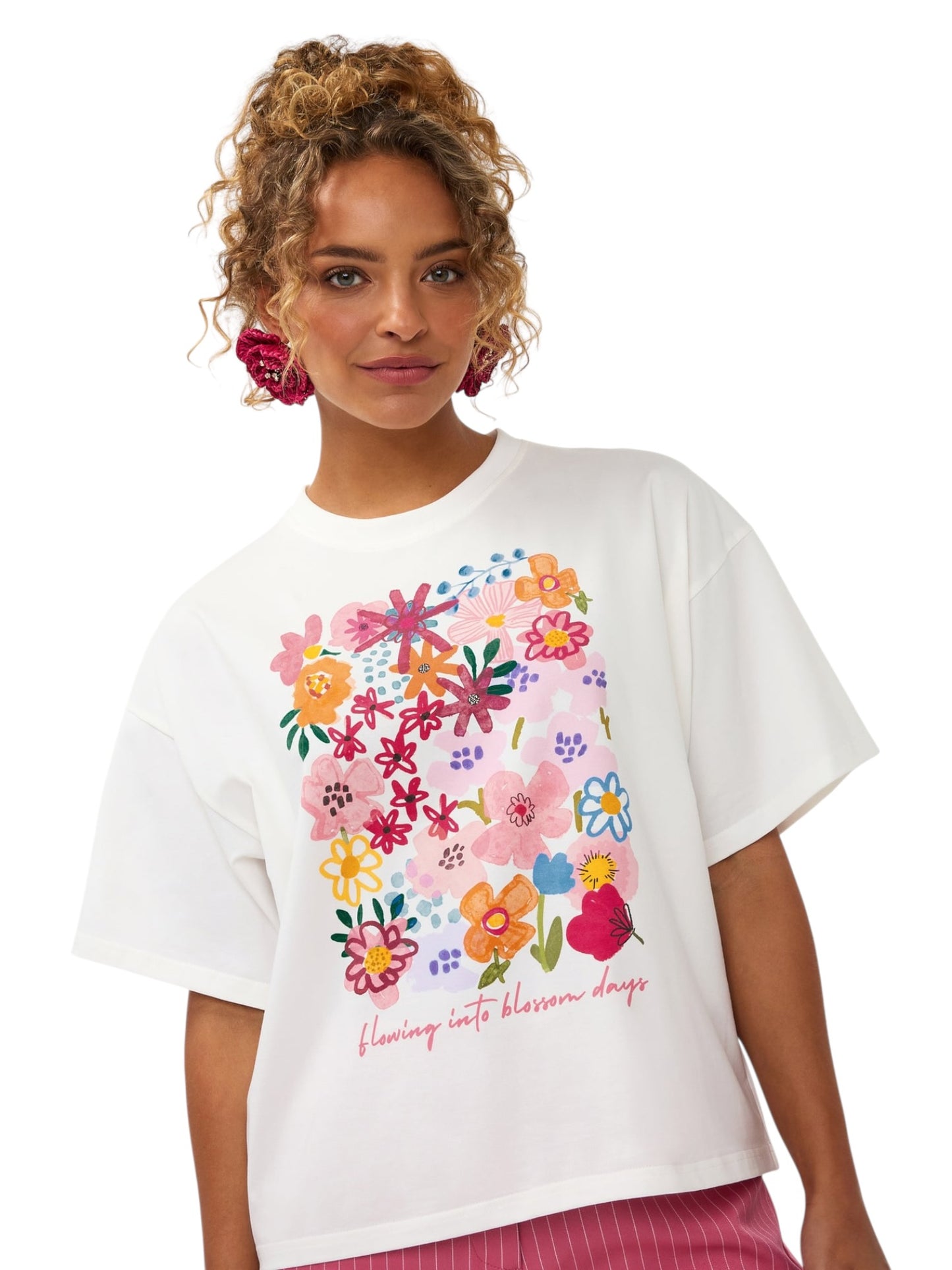 Ydence - witte t-shirt Blossom Days