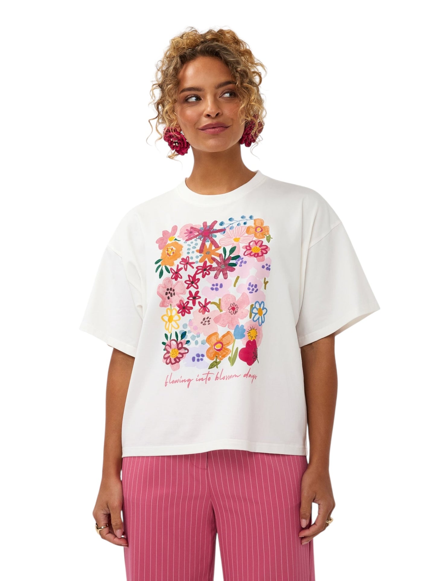 Ydence - witte t-shirt Blossom Days