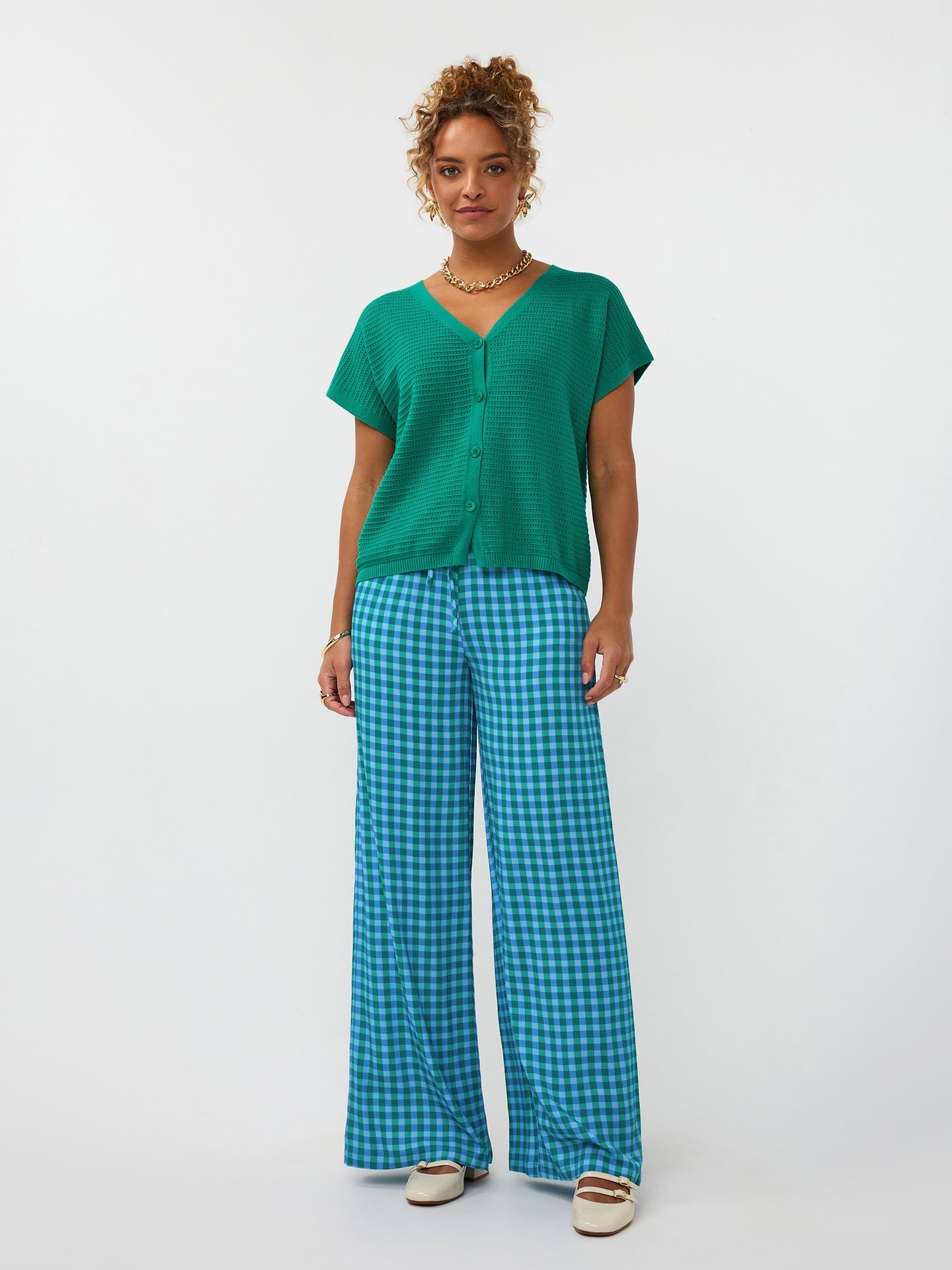 Ydence - broek KATE groen/blauw