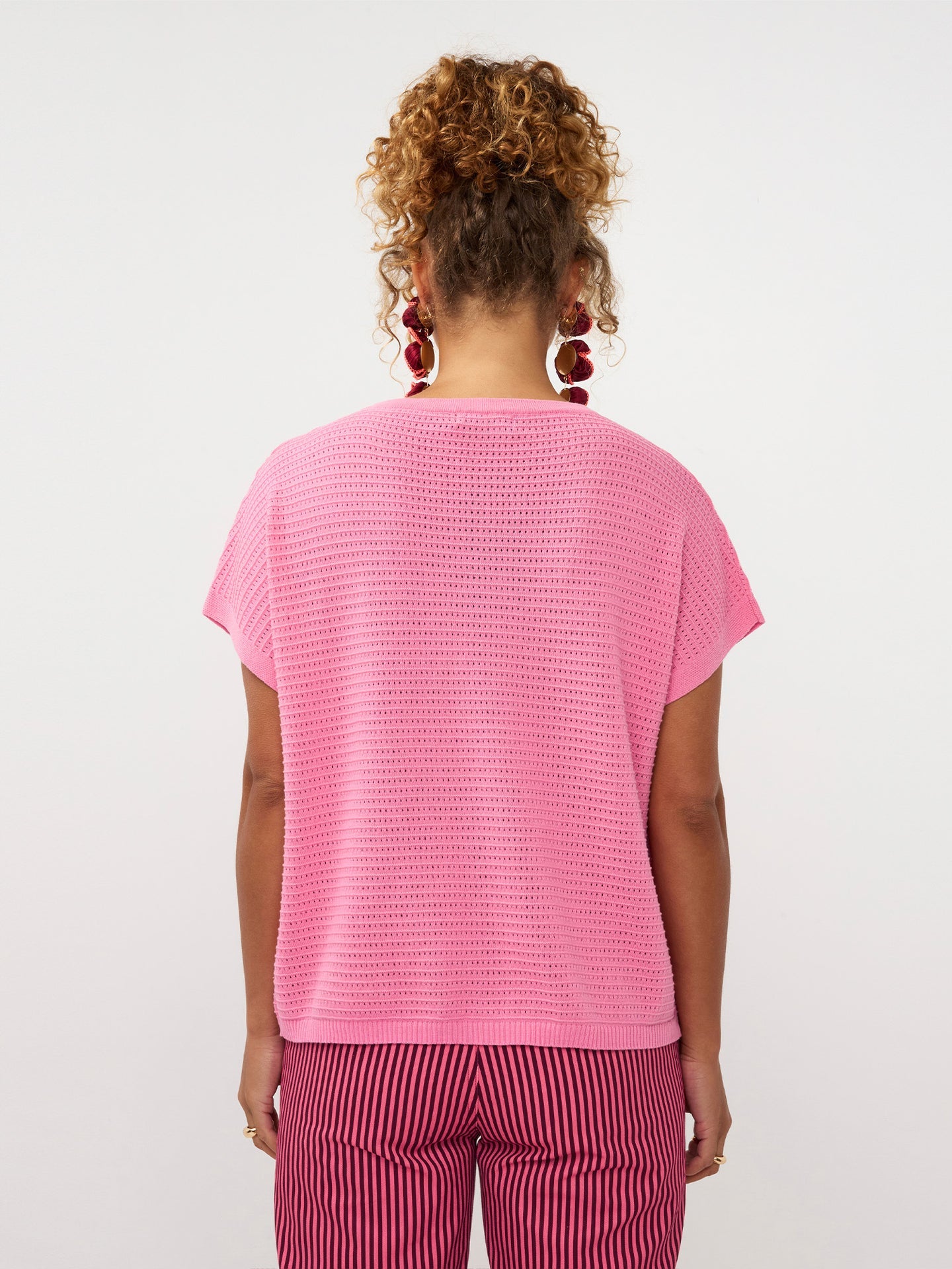 Ydence - gebreide top ELIN coral pink