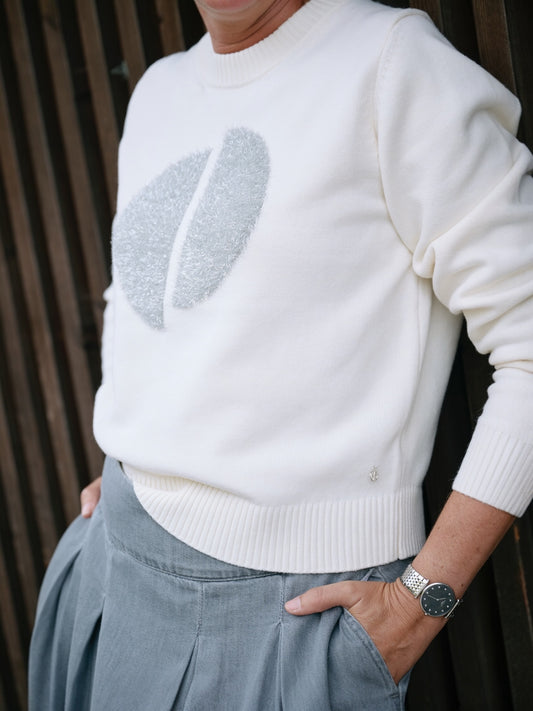Nukus - Pull INTARSIA off-white
