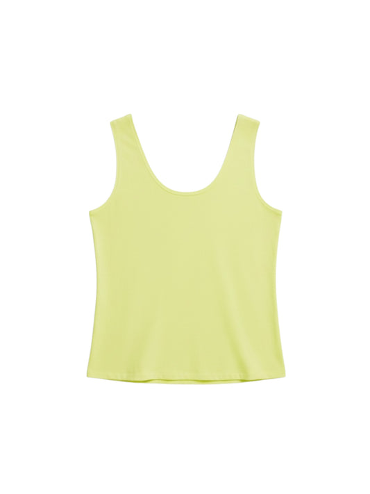 Catnoir - Top met ronde hals van luxe viscose jersey | lichtgeel