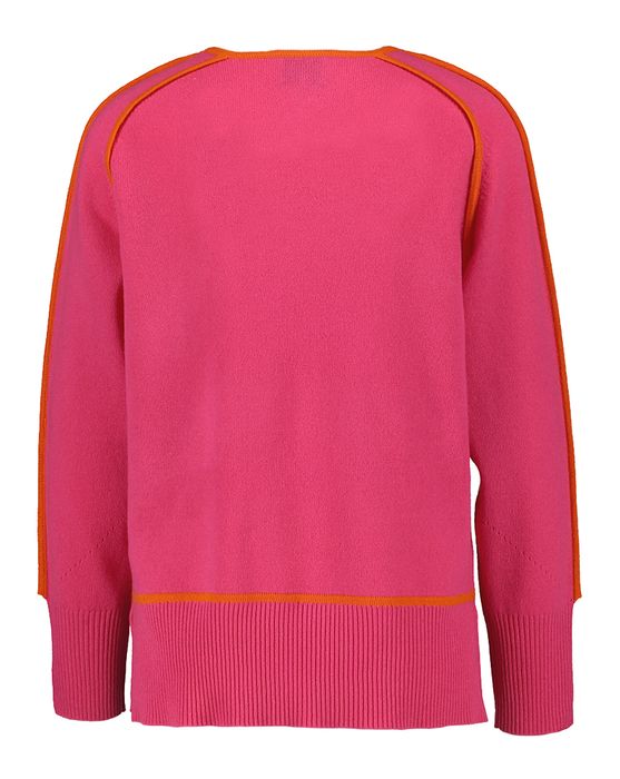 Fuchsia pull met oranje details - Leo&Ugo (NH152 PINK ORANGE)