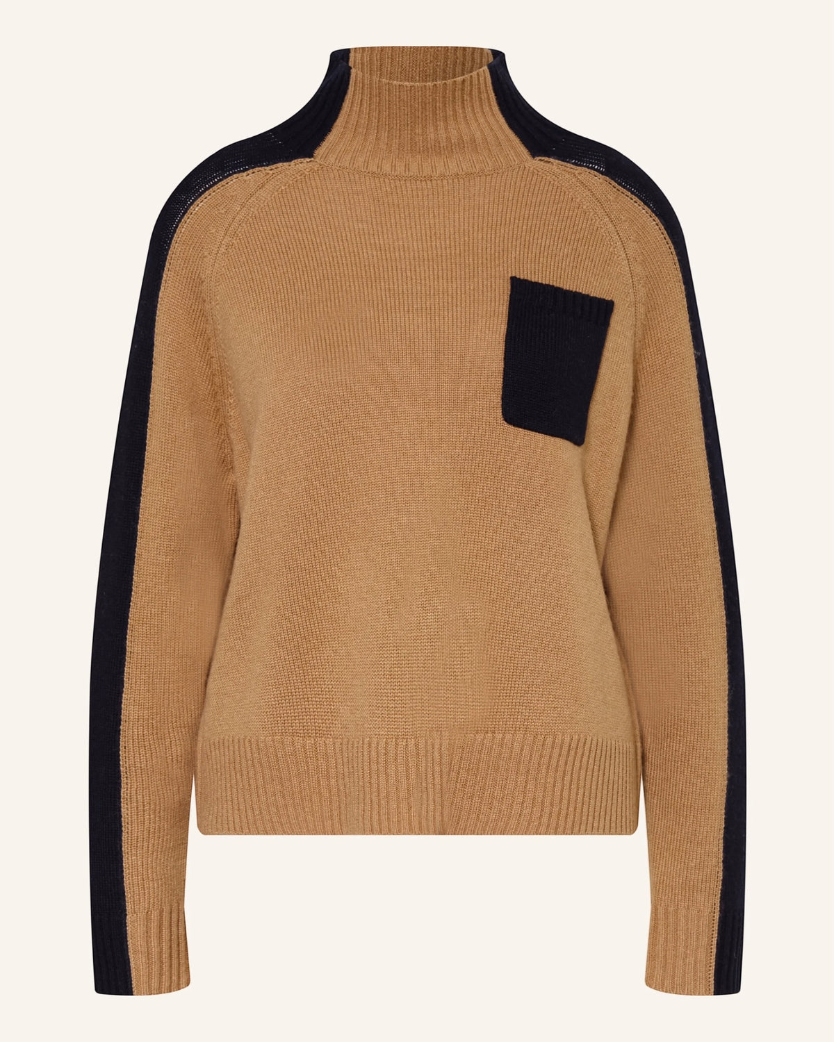 Catnoir trui camel met donkerblauw