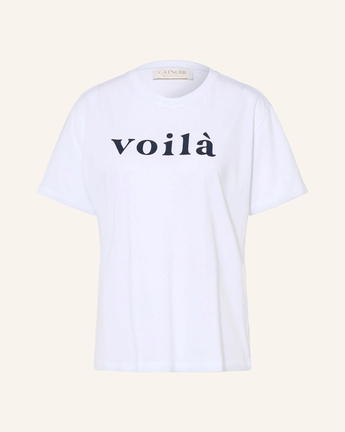 Catnoir witte T-shirt opschrift Voilà