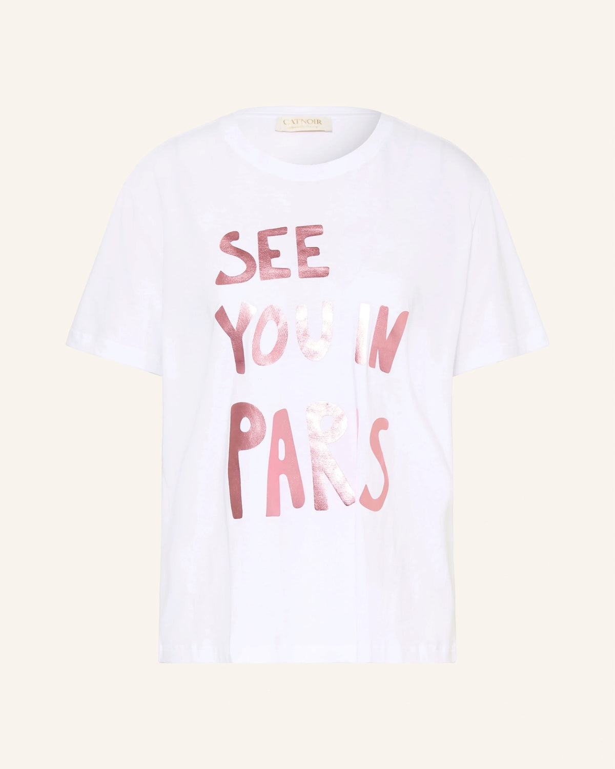 Catnoir witte T-shirt opschrift ‘see you in paris’
