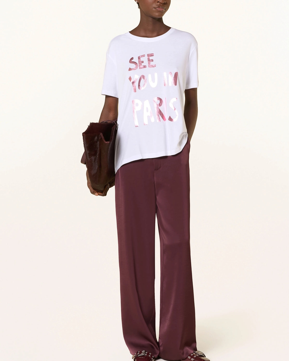 Catnoir witte T-shirt opschrift ‘see you in paris’
