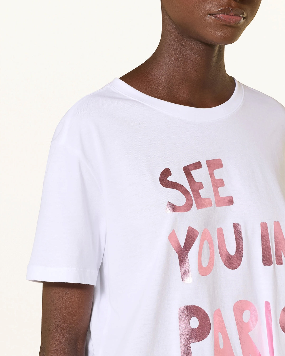 Catnoir witte T-shirt opschrift ‘see you in paris’