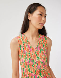 Mouwloos kleedje  SUNNY met kleurrijke bloemenprint - Leo&ugo (OER867)