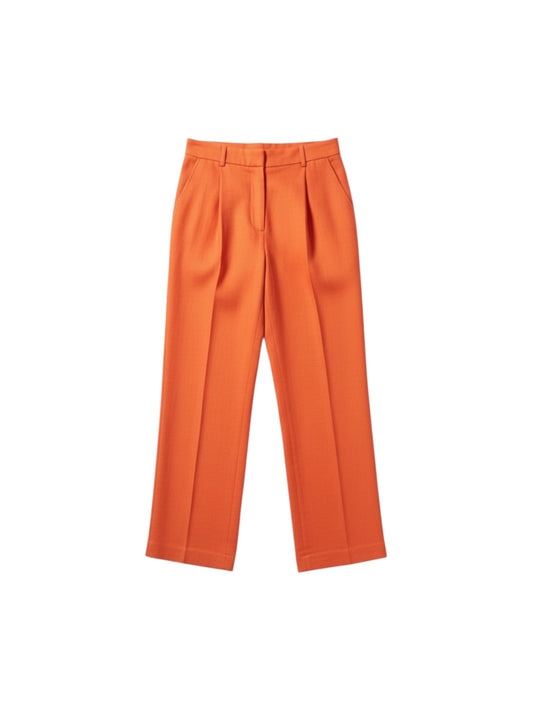 Lalotti - broek ODARE met bandplooi - burnt orange