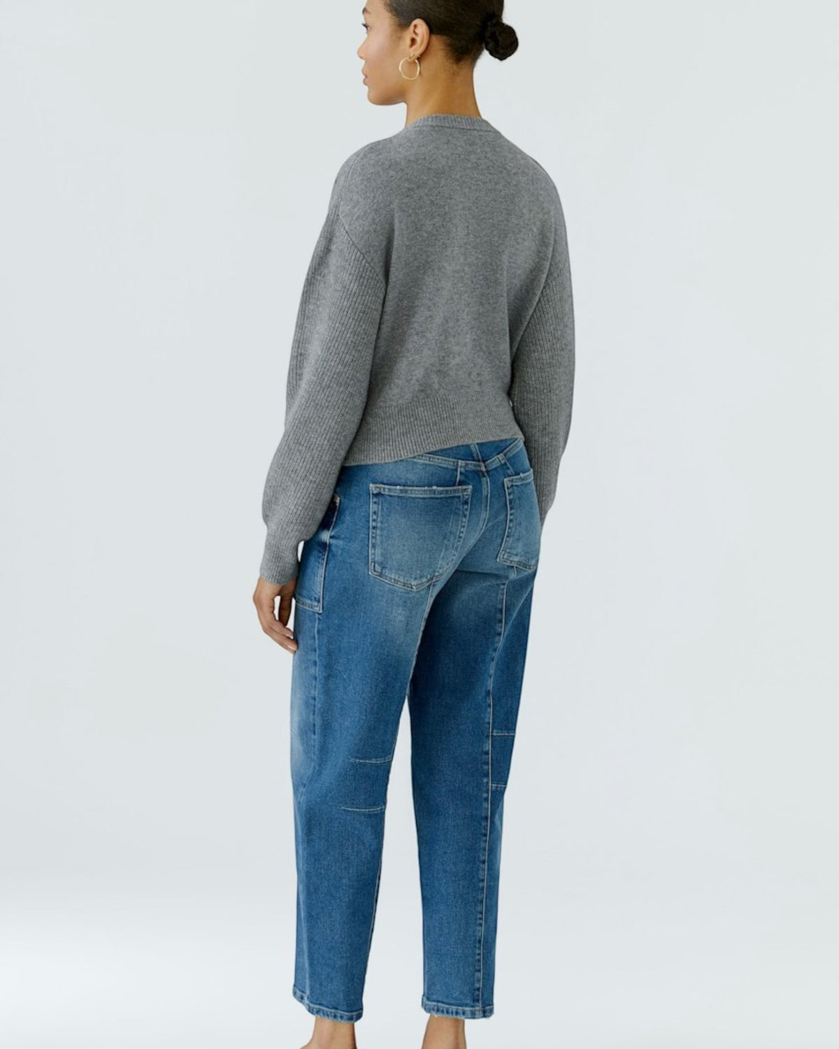 Oui gebreide gilet grijs (97951)