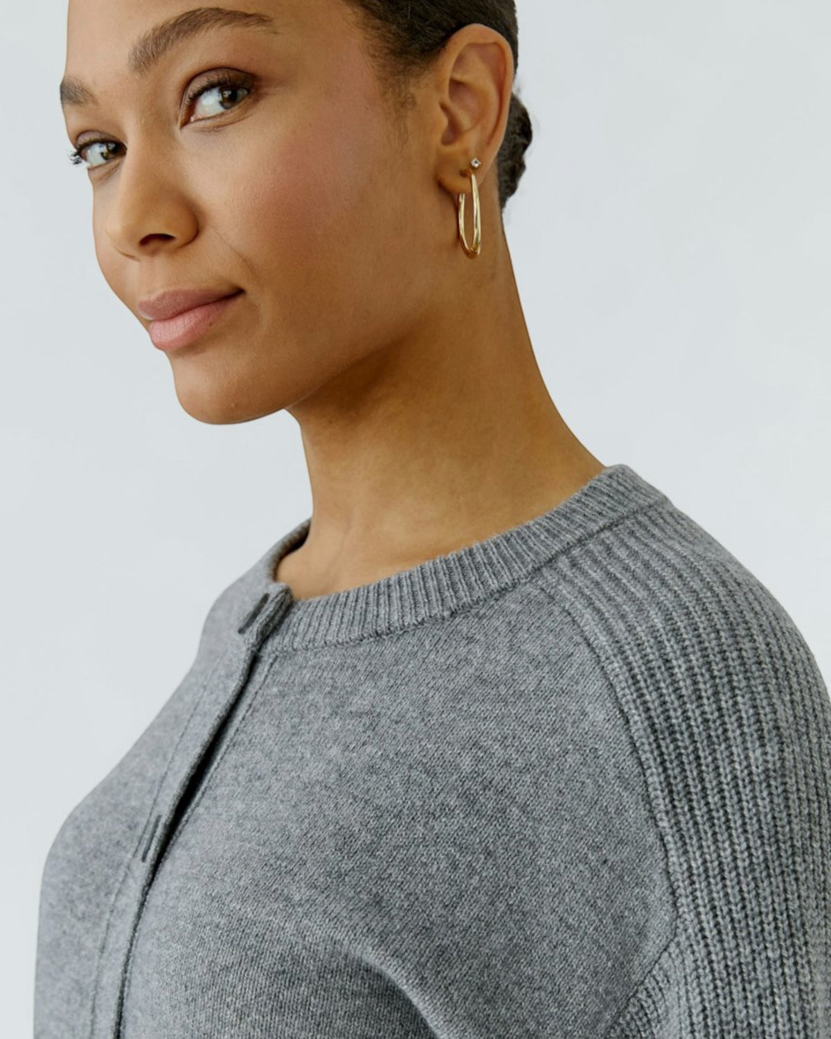 Oui gebreide gilet grijs (97951)
