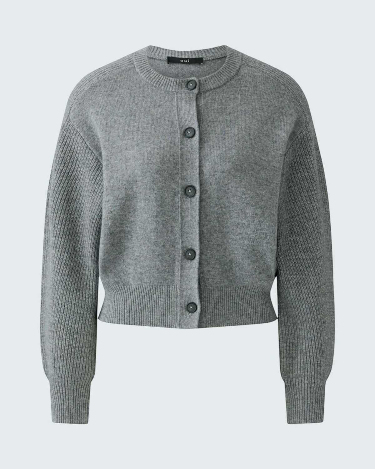 Oui gebreide gilet grijs (97951)
