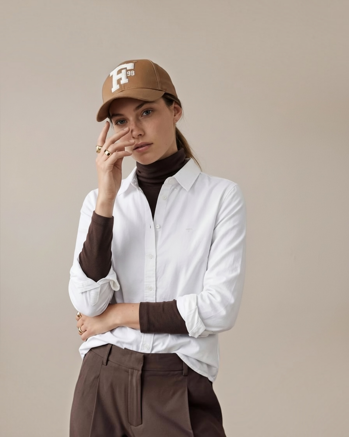 Fynch-Hatton witte blouse met lange mouwen in katoen