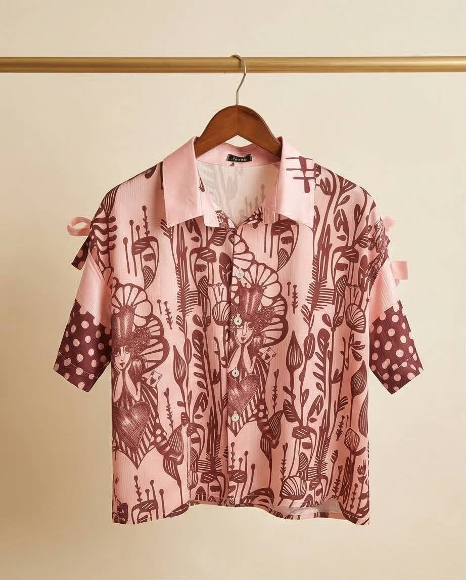 Farah - roze bloes wonderland print