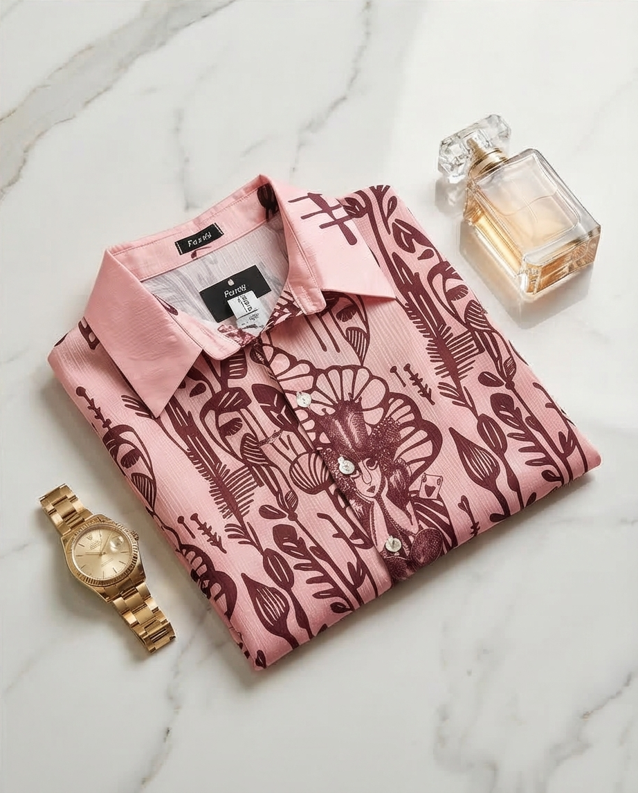 Farah - roze bloes wonderland print