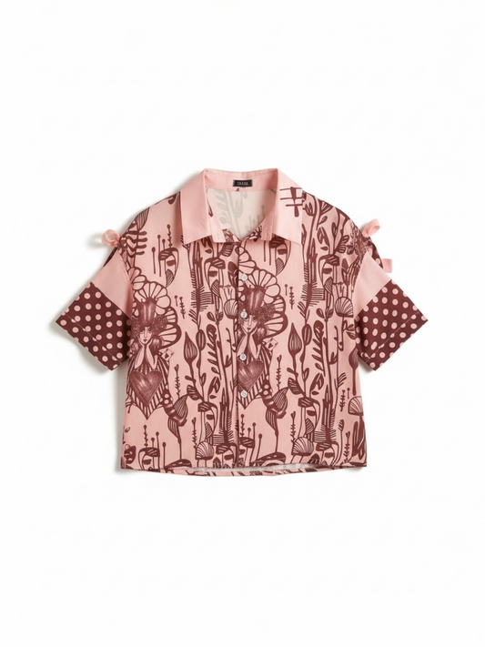 Farah - roze bloes wonderland print