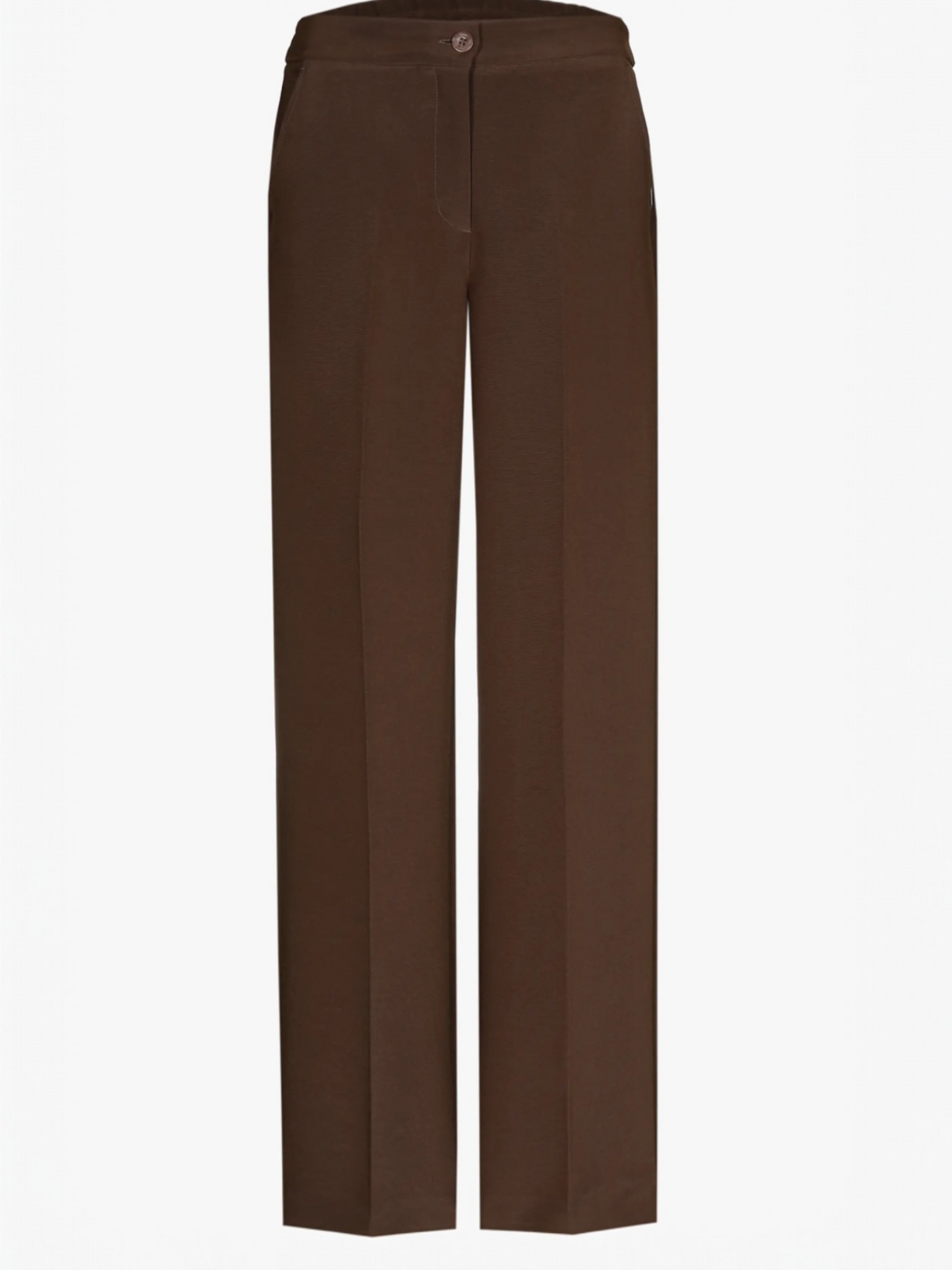 Xandres - geklede bruine broek PHOCUS met wijde pijpen