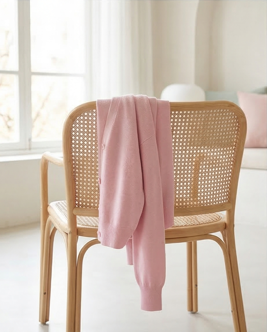 Twns The Label - gilet ASPEN v-hals met knopen - baby pink