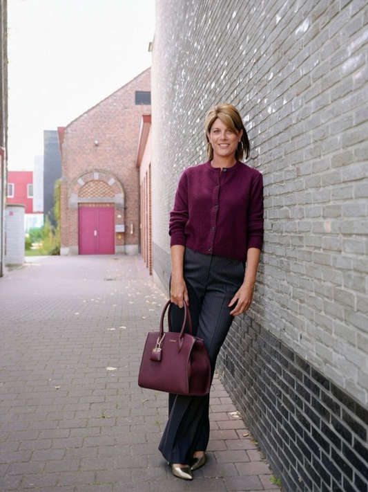 Handtas bordeaux inclusief schouderlint