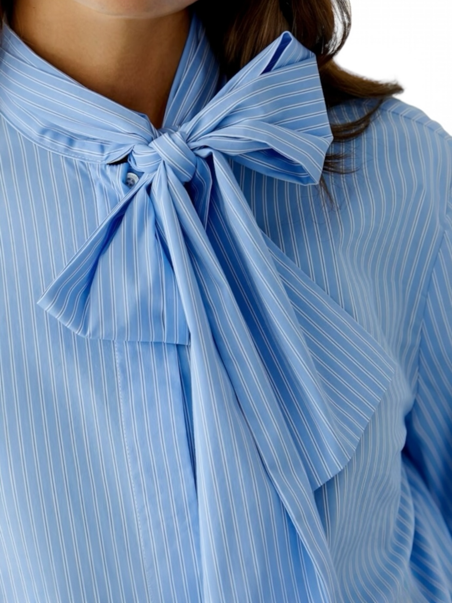 Oui - bloes blauw wit gestreept met strik