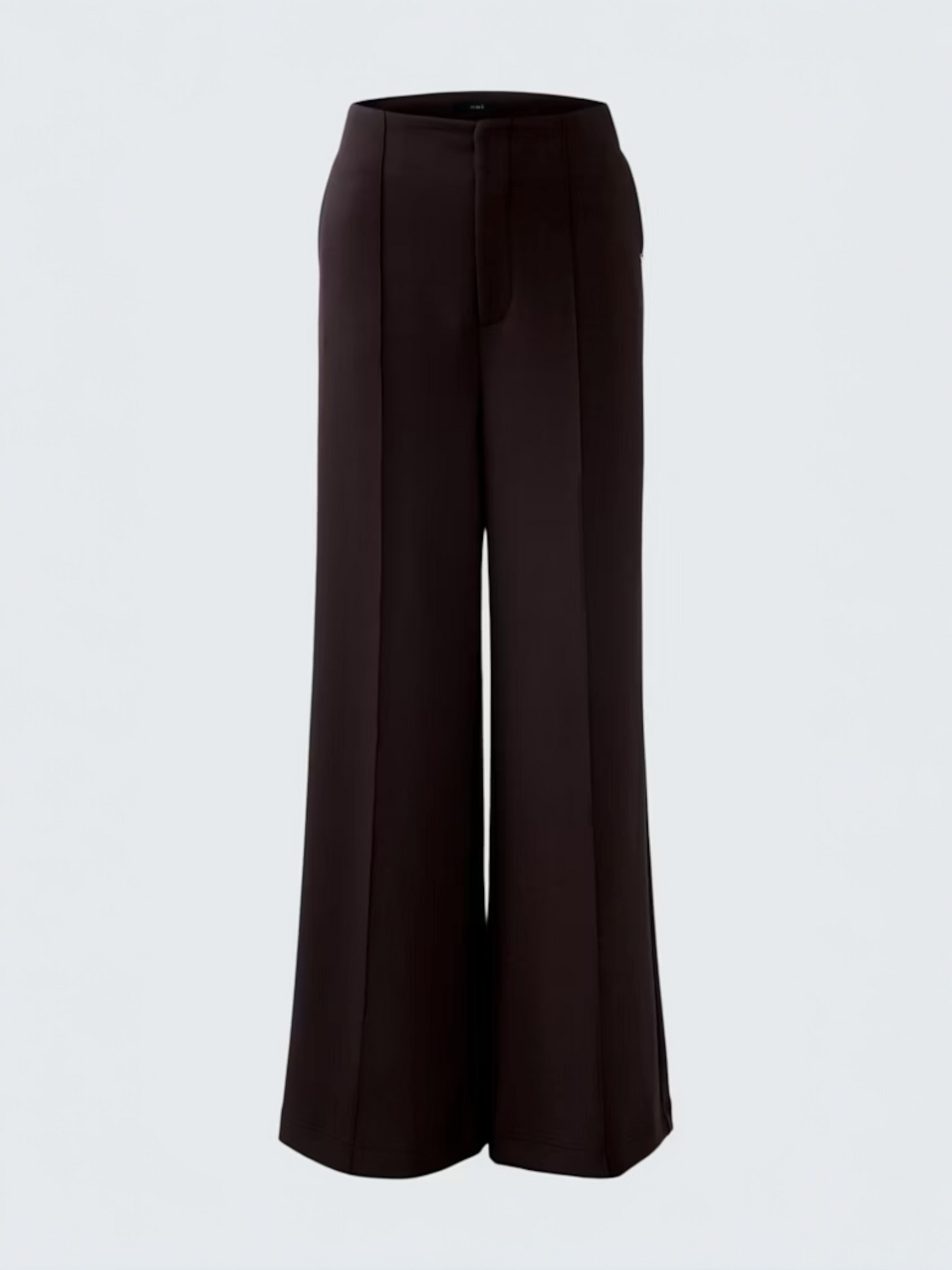 Oui - bruine wijde broek in scuba (85737)
