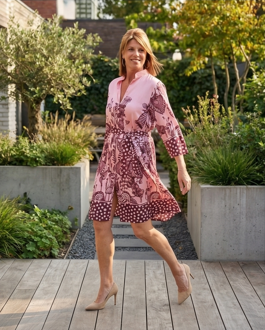 Farah - kleed FATI print roze