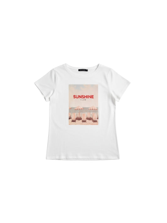 Oui - t-shirt ronde hals print (97515)