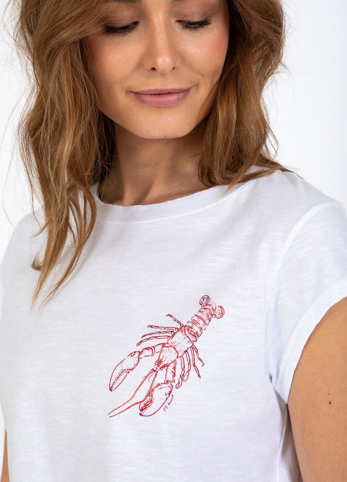 Witte t-shirt (cch1190) - CC Heart