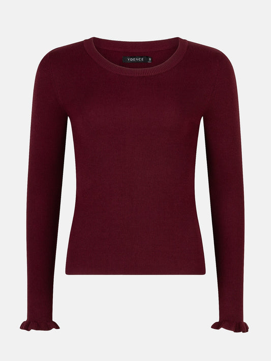 Ydence - KNITTED TOP SHIRLEY | BURGUNDY