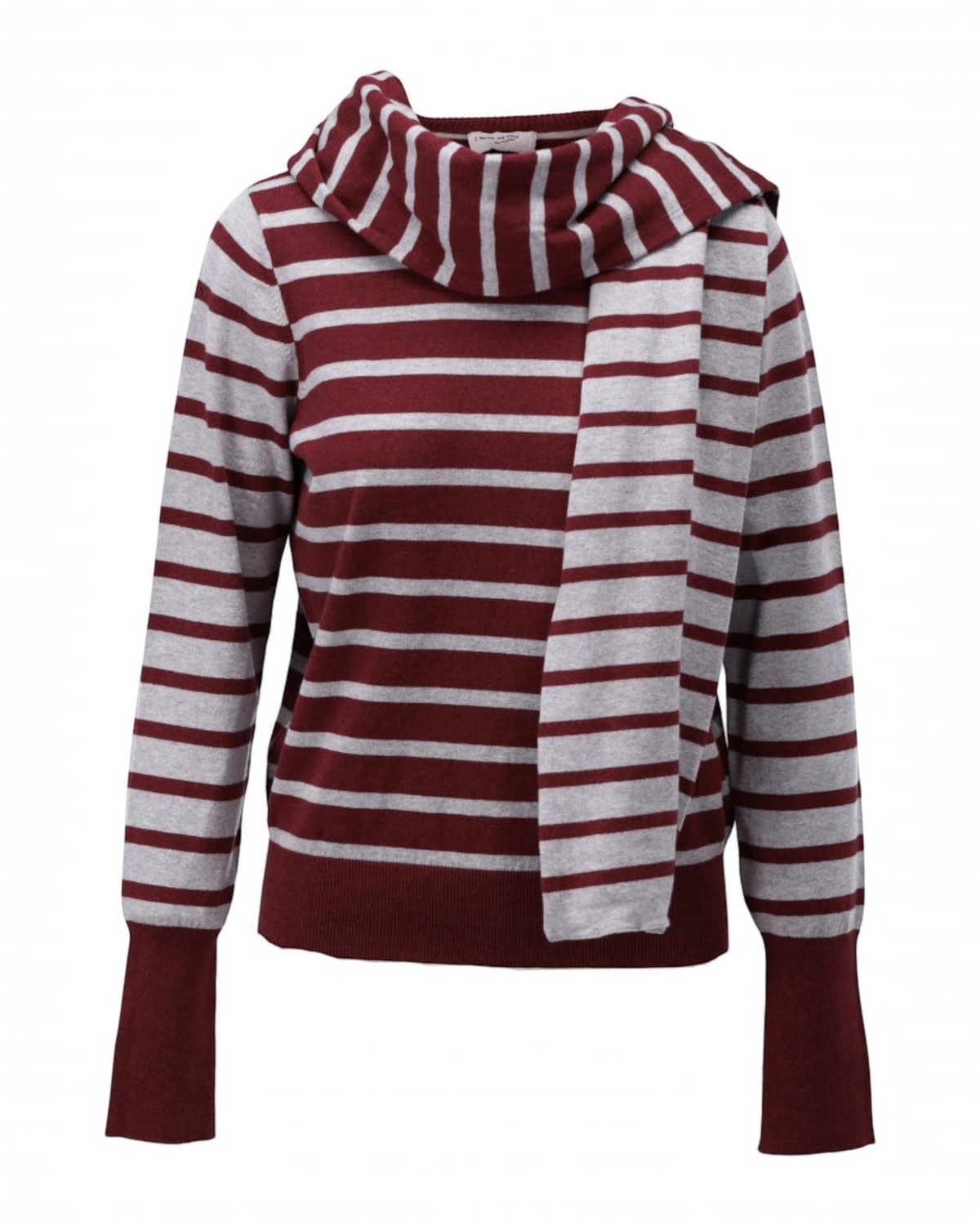 Bordeaux gestreepte pull met sjaaltje – You’re My Lobster