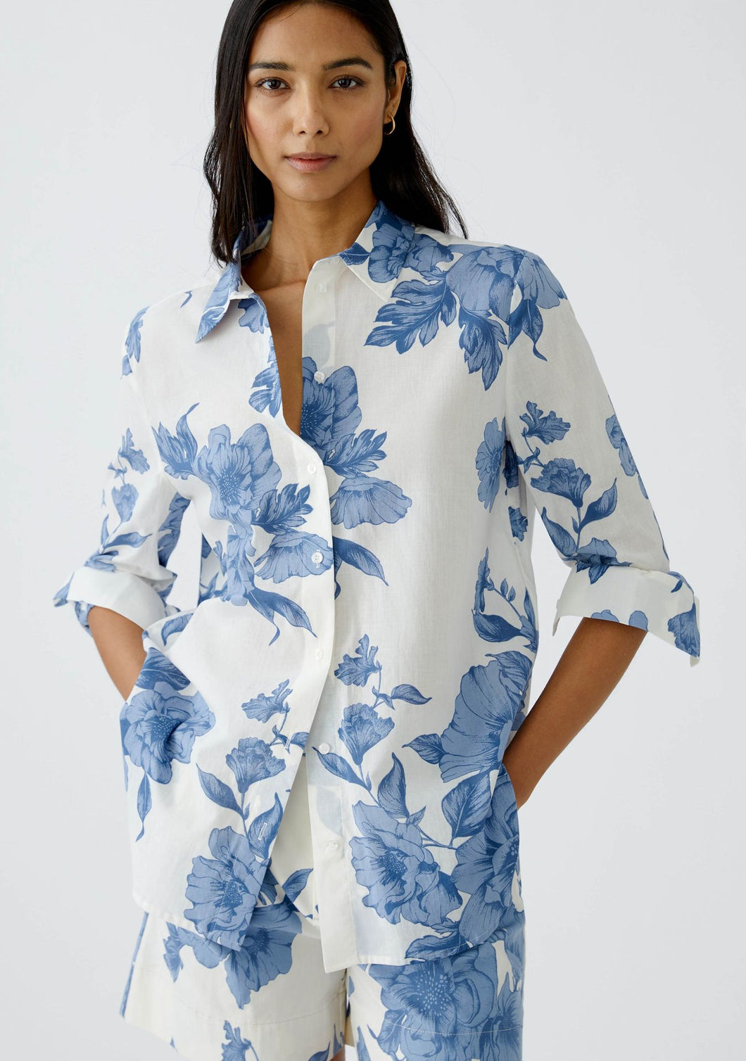 Katoenen bloes met bloemenprint (92934) - Oui