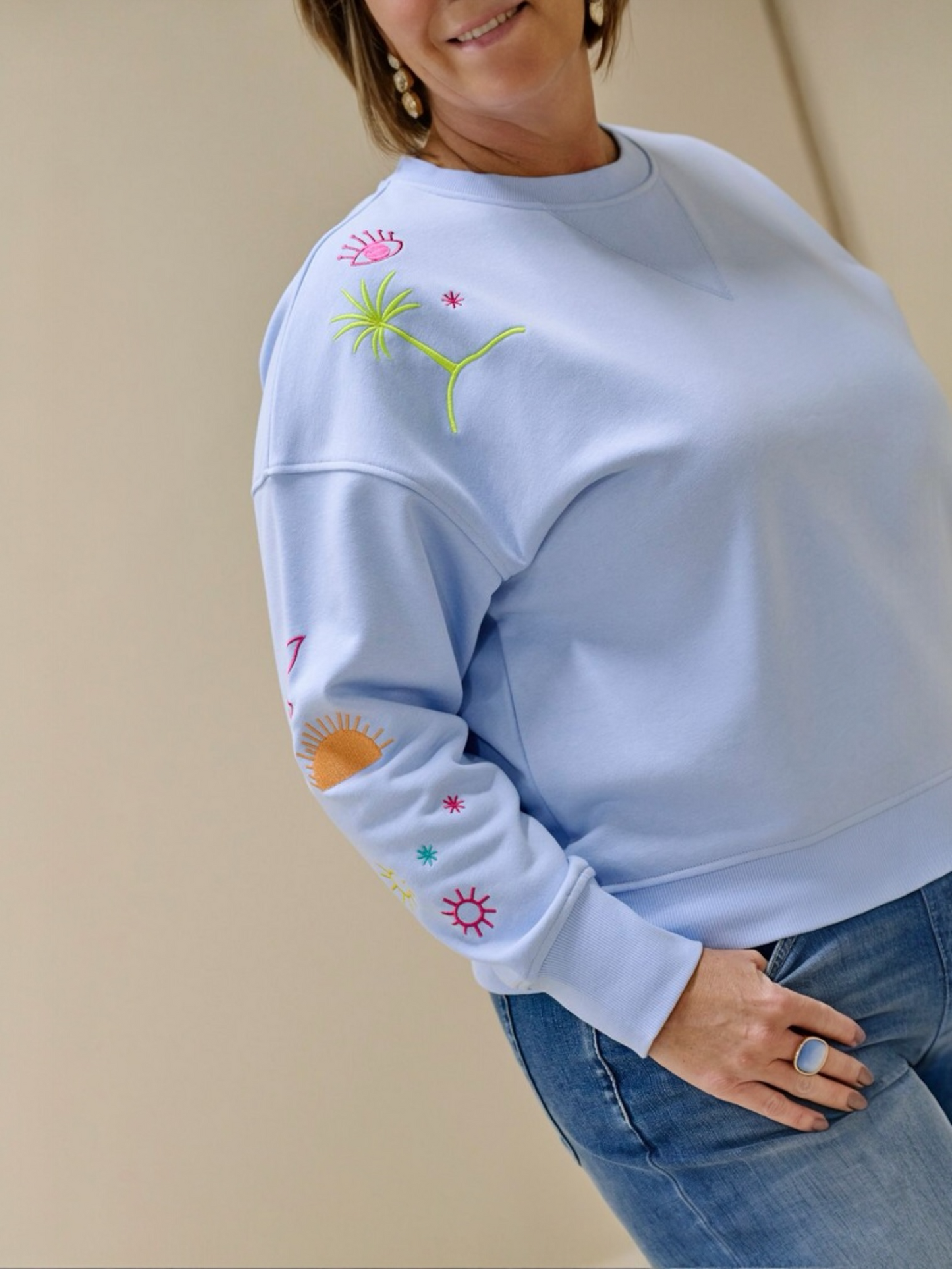 Blue Bay - sweater ZOE blauw