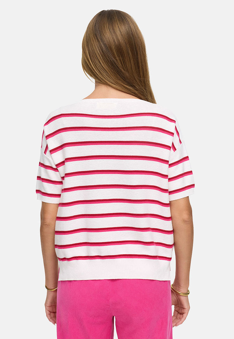 Catnoir - pull wit/roze gestreept