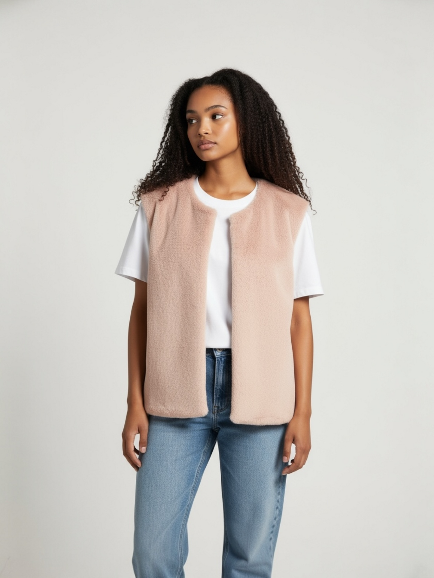 Blue Bay - fluffy bodywarmer FAE winterroze