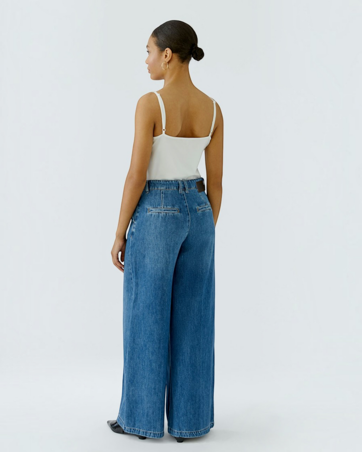 Oui wide leg jeans bright blue denim – damesjeans